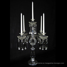 Pieza central decorativa de los candelabros de cristal para el favor de la boda